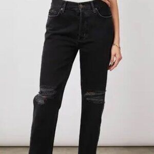 Rails X Water.org Collab NWT Retail $198 Atwater Black Slouchy Jeans Sz 24